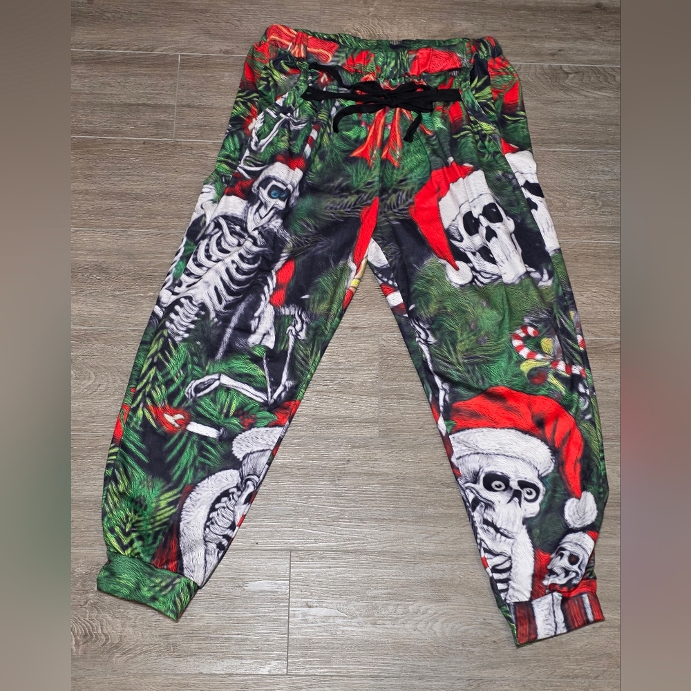 New Mens Christmas Skellington Lounge PJ Pants Size XL